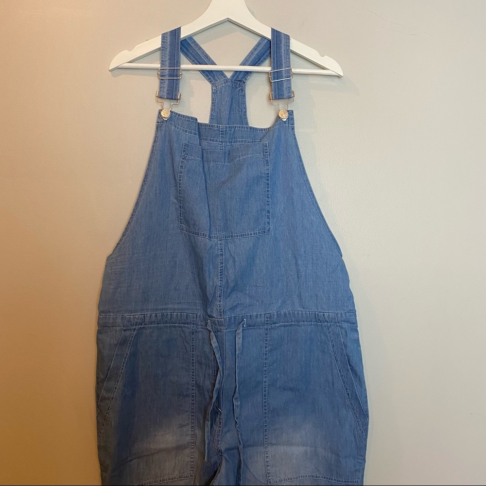 Belinda Chambray Overalls with Drawstring Waist